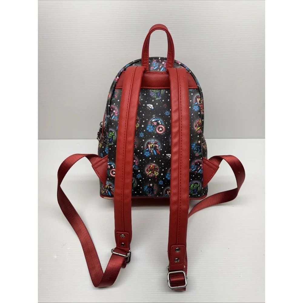 Loungefly Marvel Avengers Tattoo Mini Backpack Graphic Print Black/Red